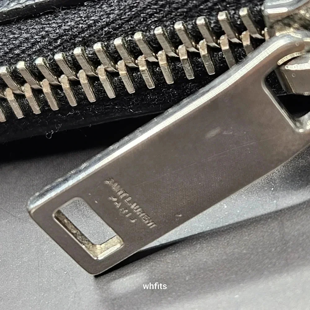 Yves Saint Laurent Black Leather Zipper Portfolio Clutch - Picture 11 of 12